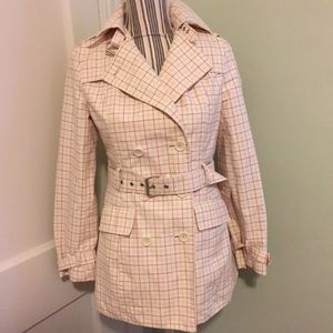 Express plaid trench coat